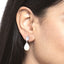 CLARA 925 Sterling Silver Pearl Pear Earrings | Rhodium Plated, Swiss Zirconia , Screw Back | Gift for Women & Girls