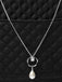 CLARA 925 Sterling Silver Pearl Sara Pendant With Chain Necklace | Rhodium Plated, Swiss Zirconia | Gift for Women & Girls
