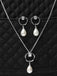 CLARA 925 Sterling Silver Pearl Sara Pendant Earring Chain Jewellery Set | Rhodium Plated, Swiss Zirconia | Gift for Women & Girls