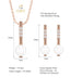 CLARA 925 Sterling Silver Pearl Rose Pendant Earring Chain Jewellery Set | Rose Gold Rhodium Plated, Swiss Zirconia | Gift for Women & Girls