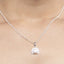 CLARA 925 Sterling Silver Real Pearl Riko Pendant With Chain Necklace | Rhodium Plated, Swiss Zirconia | Gift for Women & Girls