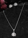 CLARA 925 Sterling Silver Real Pearl Riko Pendant Earring Chain Jewellery Set | Rhodium Plated, Swiss Zirconia | Gift for Women & Girls