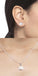 CLARA 925 Sterling Silver Real Pearl Riko Pendant Earring Chain Jewellery Set | Rhodium Plated, Swiss Zirconia | Gift for Women & Girls