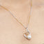 CLARA 925 Sterling Silver Pearl Asuka Pendant Earring Chain Jewellery Set | Gold Rhodium Plated, Swiss Zirconia | Gift for Women & Girls