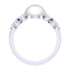 Clara 92.5 Sterling Silver Diamond Cut Zirconia Real Pearl Ring Gift for Women and Girls