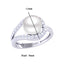 Clara 92.5 Sterling Silver Diamond Cut Zirconia Real Pearl Ring Gift for Women and Girls