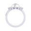 Clara 92.5 Sterling Silver Diamond Cut Zirconia Real Pearl Ring Gift for Women and Girls