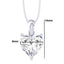 Clara 92.5 Sterling silver White Gold Plated Heart Solitaire Pendant Chain Necklace For Women & Girls