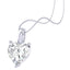 Clara 92.5 Sterling silver White Gold Plated Heart Solitaire Pendant Chain Necklace For Women & Girls