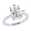 Clara 92.5 Sterling silver White Gold Plated Emerald Cut Diamond Cut Zirconia Solitaire Ring For Women & Girls