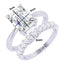 Clara 92.5 Sterling Silver Emerald Cut Solitaire Ring with Band Gift for Women & Girls