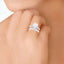 Clara 92.5 Sterling Silver Round Brilliant Solitaire Ring with Band Gift for Women & Girls