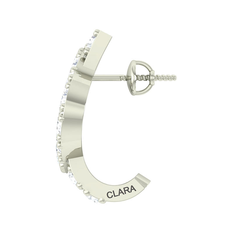 Clara 925 Sterling Silver and Cubic Zirconia Hoop Belle Earring