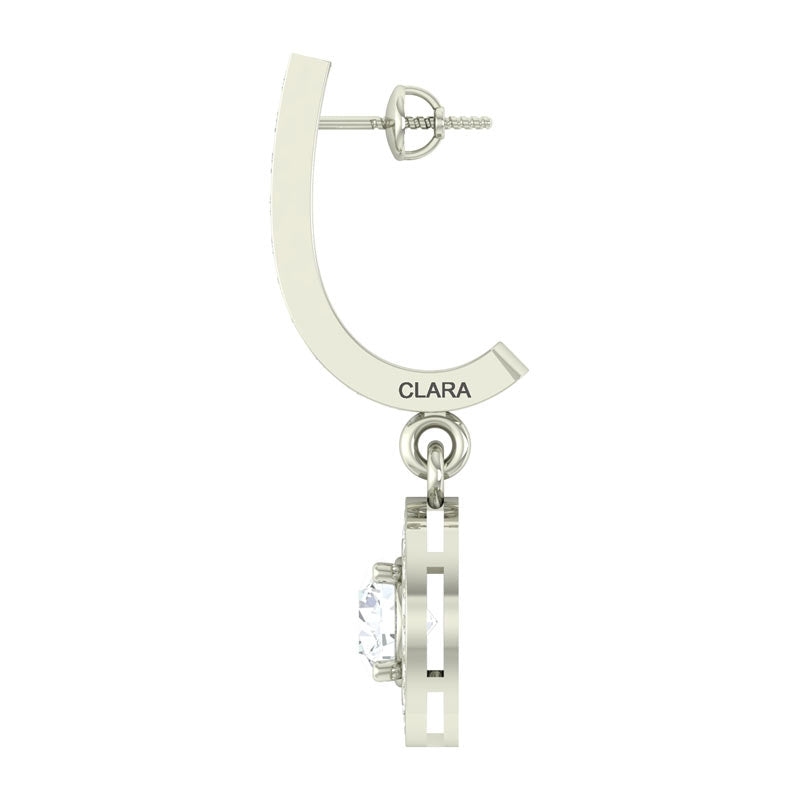 Clara 925 Sterling Silver and Cubic Zirconia Dangle & Drop Margo Earring With Screw Back for Women & Girls