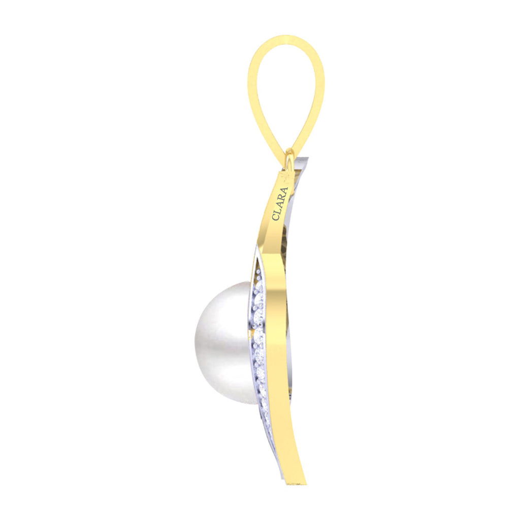 Clara 92.5 Sterling Silver Real Pearl Pendant with Chain Gift for Women and Girls