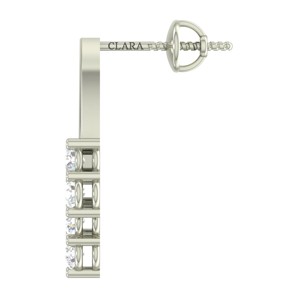 CLARA 925 Sterling Silver Swiss Zirconia Isla Earring With Screw Back Gift for Women and Girls