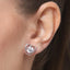 Clara Made with Swiss Zirconia 925 Sterling Silver Platinum Plated Emily Solitaire Earring Gift For Women & Girls