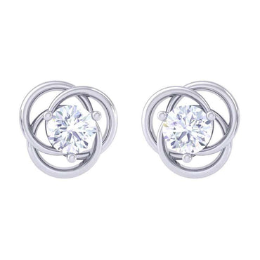 Clara Made with Swiss Zirconia 925 Sterling Silver Platinum Plated Emily Solitaire Earring Gift For Women & Girls