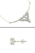 CLARA 925 Sterling Silver Rhodium Plated Alice Pendant Earring Necklace Set with Chain Gift for Women and Girls