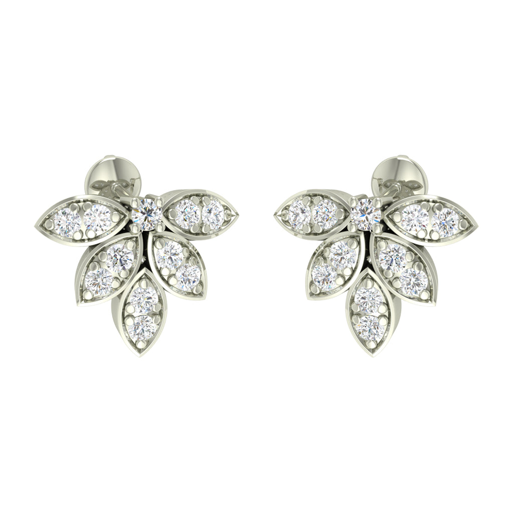 CLARA 925 Sterling Silver Swiss Zirconia Elsie Earring With Screw Back Gift for Women and Girls