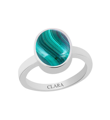 Certified Malachite (Daana Firang) 9.3cts or 10.25ratti Elegant  Silver Ring