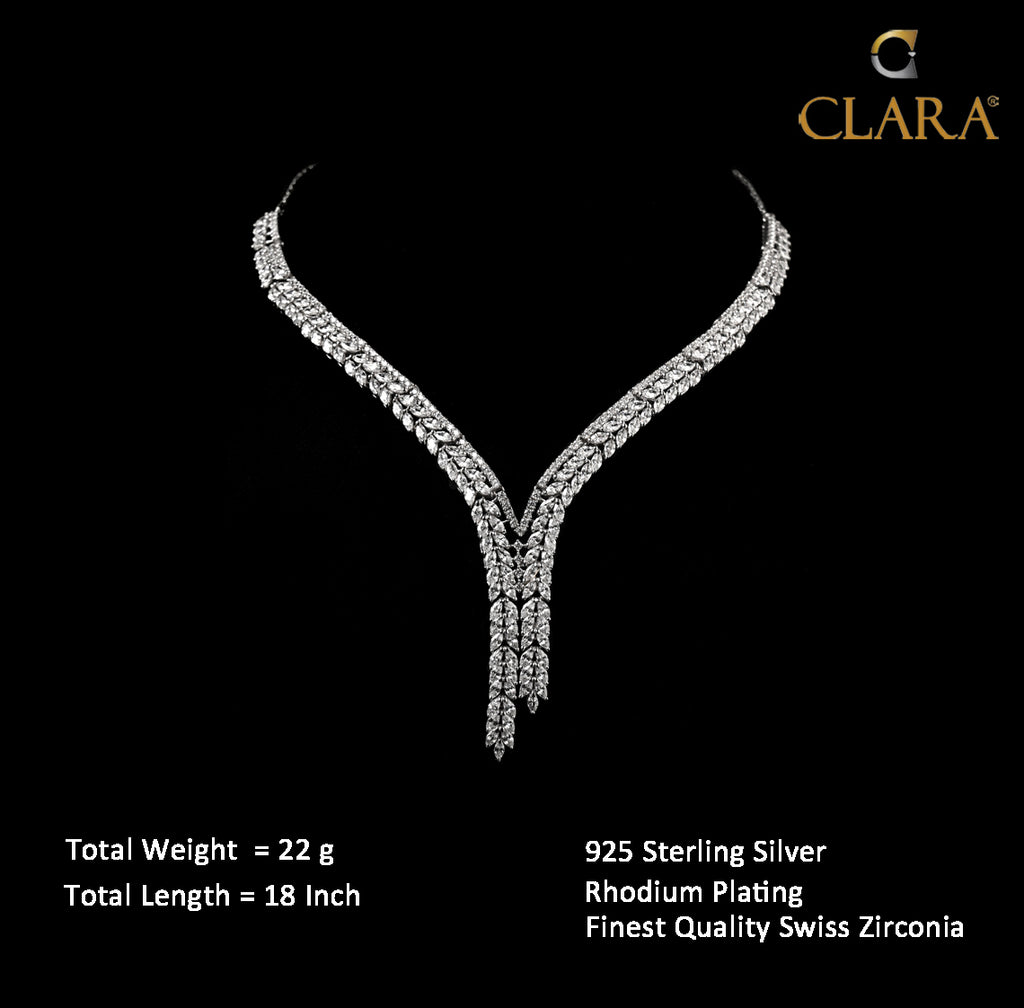 Clara 925 Sterling Silver Princess Necklace