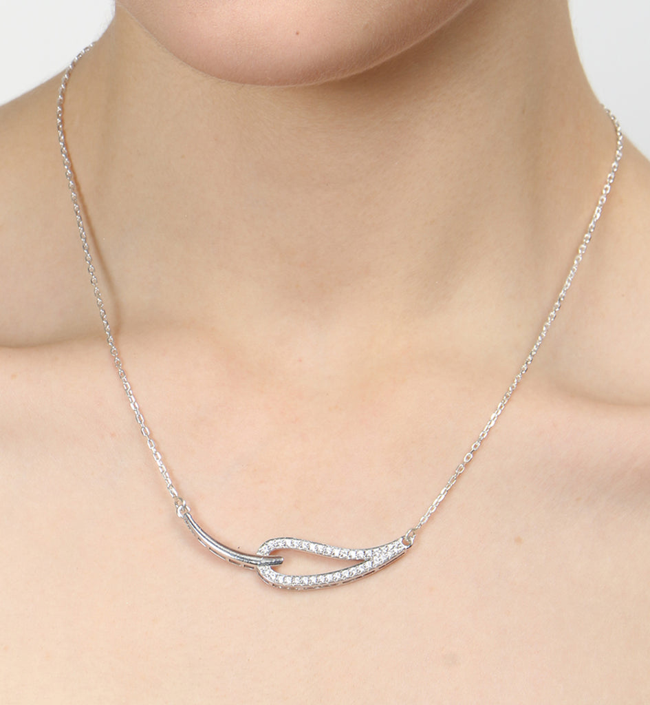 CLARA 925 Sterling Silver Rhodium Plated Stella Pendant with Chain Gift for Women and Girls