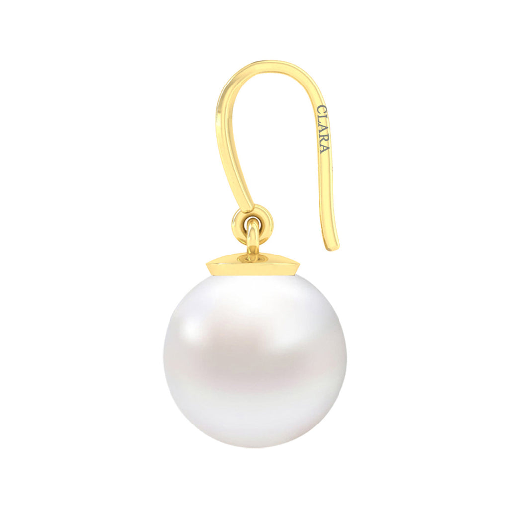 Clara 92.5 Sterling Silver Gold Plated Classic Pearl Earrings Gift for Women and Girls