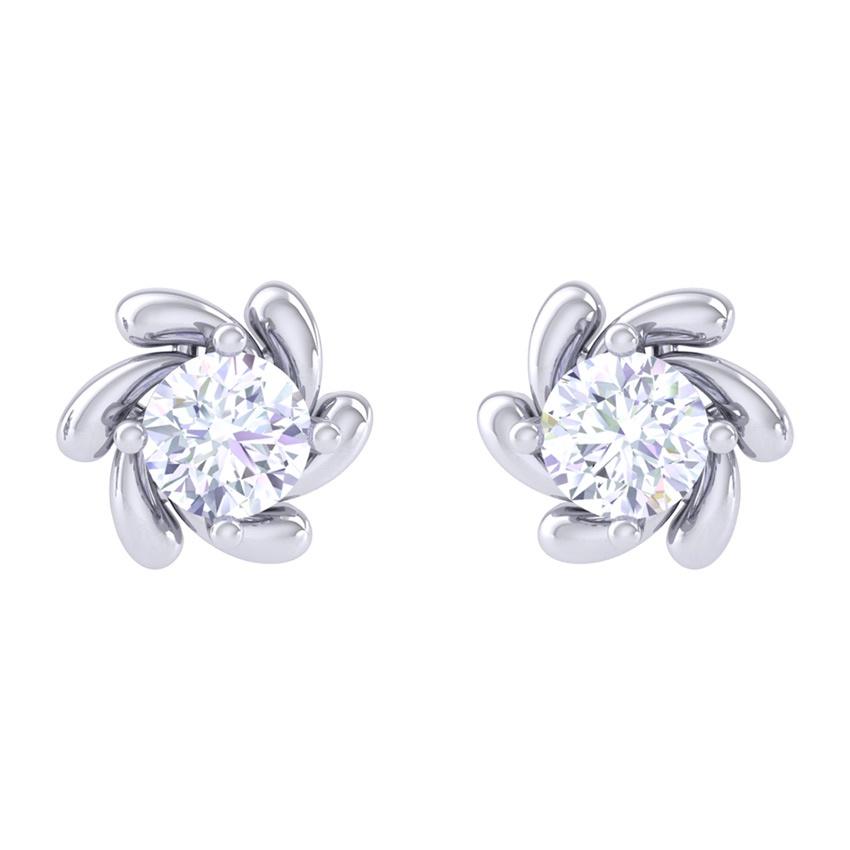 Clara Made with Swiss Zirconia 925 Sterling Silver Platinum Plated Alma Solitaire Earring Gift For Women & Girls