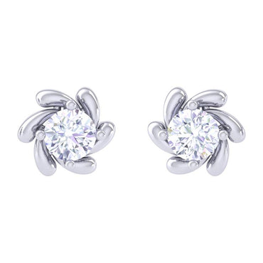 Clara Made with Swiss Zirconia 925 Sterling Silver Platinum Plated Alma Solitaire Earring Gift For Women & Girls