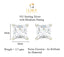 CLARA 925 Sterling Silver Swiss Zirconia Square Earring With Screw Back Gift for Women and Girls