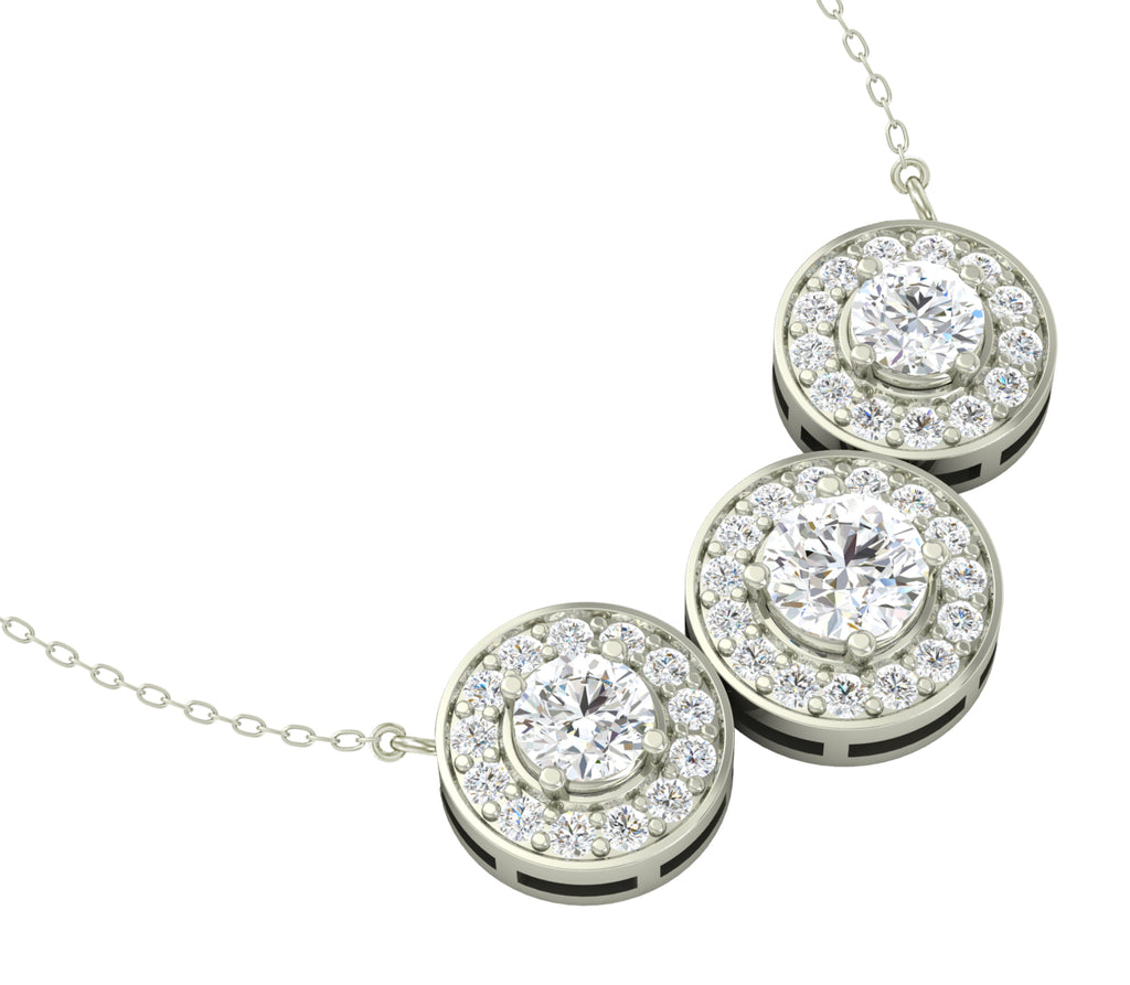 CLARA 925 Sterling Silver Rhodium Plated Cubic Zirconia Pendant with Chain for Women & Girls