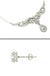 CLARA 925 Sterling Silver Rhodium Plated Maya Pendant Earring Necklace Set with Chain Gift for Women and Girls